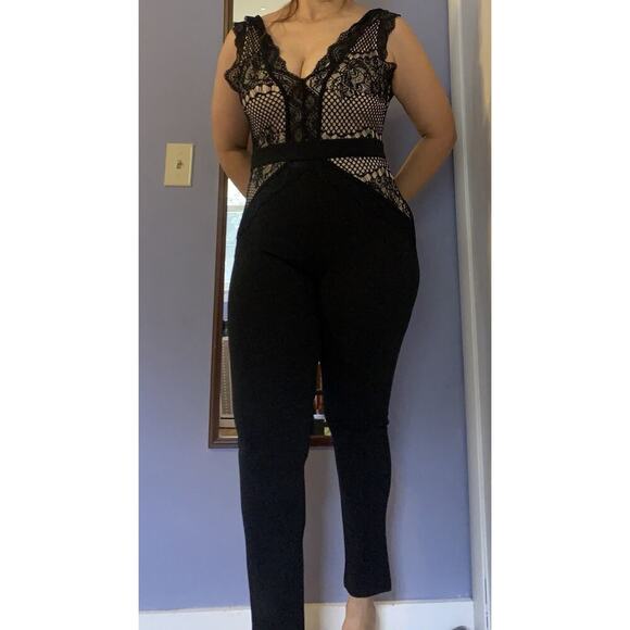 Elegant contraste lace black jumpsuit love nation - Picture 1 of 9